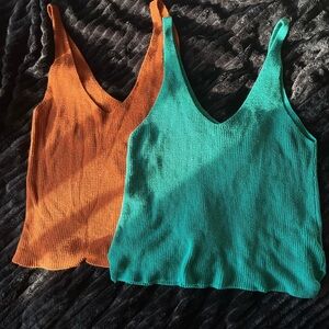 Stylish Orange and Green Women's Tops